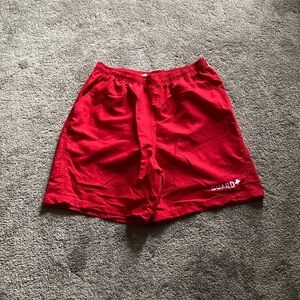 Sporti Red Lifeguard Swim Trunks Drawstring Beach Shorts Guard Logo SIZE L